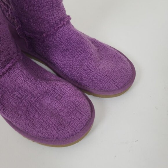 UGG Australia Heirloom Laceup Boots LaceUp Purple Woven Knit Ribbon Lilac - Picture 3 of 10